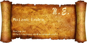 Moizes Endre névjegykártya